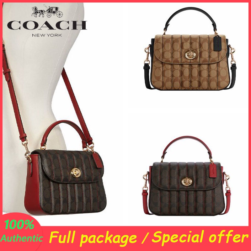 Outlet ของแท้ 🎀 Coach 5645 กระเป๋าสะพายข้างผู้หญิงแฟชั่นบรรยากาศสวยงามกระเป๋าสะพายกระเป๋าถือ