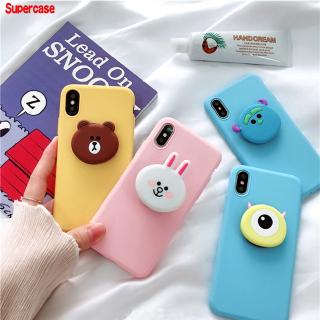 Samsung Galaxy A6+ S10+ S9+ S8+ Plus J8 2018 Case Bear cute stand soft rabbit cover cartoon holder case