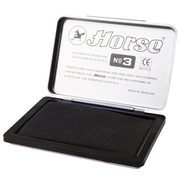 แท่นประทับหมึก Stamp pad ตราม้า Horse  (No.2/3/4)  มีให้เลือก น้ำเงิน/แดง/ดำ/ไม่มีสี