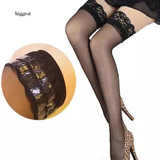 ☆BIG☆Womens Sexy Lace Top Silicon Strap Anti-skid Thigh Nightclub High Stockings