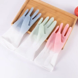 ยาง ถุงมือล้างจาน แม่บ้าน ถุงมือทำความสะอาด อเนกประสงค์ ล้างห้องน้ำ PVC