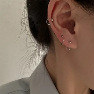 Roselife ต่างหูแบบห่วง S925 เครื่องประดับแฟชั่นผู้หญิง สไตล์ชิค 1 คู่