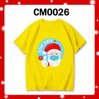 LOCAL STOCK TSHIRT CHRISTMAS XMAS SANTA STAY SAFE CM0026 MEN WOMAN COTTON OVERSIZE FESTIVAL OFFER 2022 Baju Krismasเสื้อ