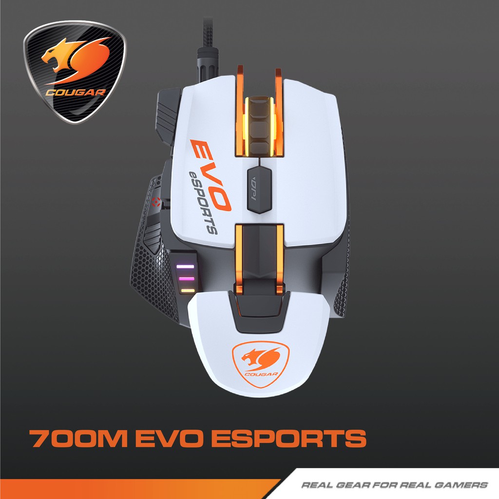 Cougar 700M EVO ESPORTS : Gaming Mouse เมาส์เกมมิ่ง อะลูมิเนียม เบา ปรับระดับรับกับมือได้ รับประกัน 1 ปี