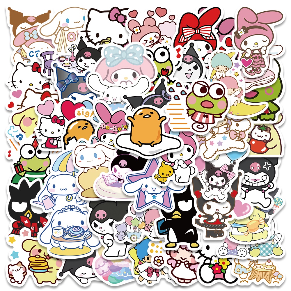 สติกเกอร์ ลายการ์ตูนน่ารัก กันน้ํา สําหรับติดตกแต่งรถจักรยาน แล็ปท็อป 10 ชิ้น 50 ชิ้น