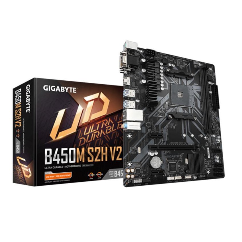 MAINBOARD (เมนบอร์ด) GIGABYTE B450M S2H (REV. 1.2) (DDR4) (SOCKET AM4) (MICRO-ATX)