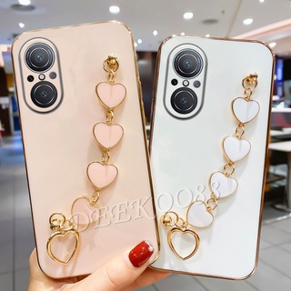 เคสโทรศัพท์ หัวเว่ยโนวา Huawei Nova 9 SE 8i 8 P50 Pro Honor X9 X8 50 Lite 4G 5G Soft Smartphone Casing with Cute Lovely Chain Phone Cell Case Anti-drop เคส Nova9 9SE Nova9SE HonorX9 HonorX8 Back Cover