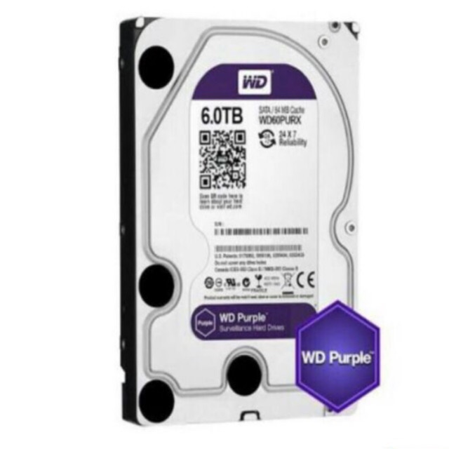 HDD WD SATA-lll 64MB (WD60PURZ) PURPLE 3-Y