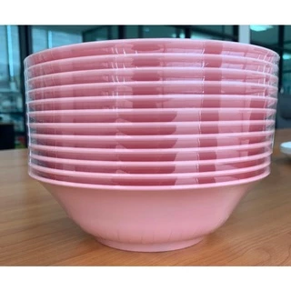 TOP ชามก๋วยเตี๋ยว ชามปากบาน พลาสติก ABS 7,8 นิ้ว สีสันสดใส น่าใช้ วัสดุหนา ทนทาน ราคาถูกโครตๆ Pack 12 ชิ้น