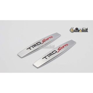 TRD Sport โลโก้TRD สติ้กเกอร์ LogoTRD โลโก้โลหะ StickerTRD ติดข้างรถแบบ 1 คู่ สีเงิน