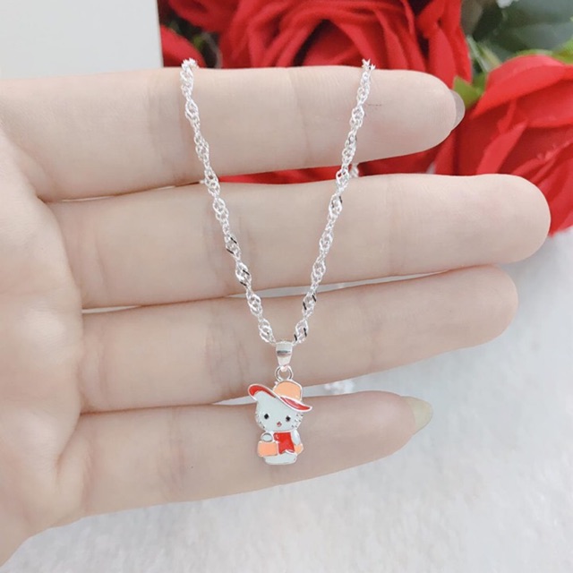 สร้อยคอเงินหน้าแมวคิตตี้สําหรับ Baby DCB0442