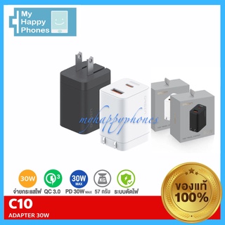 ELOOPแท้100%❗️Eloop C10 หัวชาร์จเร็ว 2 พอร์ต Type C PD 30W GaN QC 3.0 Adapter ชาร์จไว Notebook Laptop | Orsen ของแท้ 100