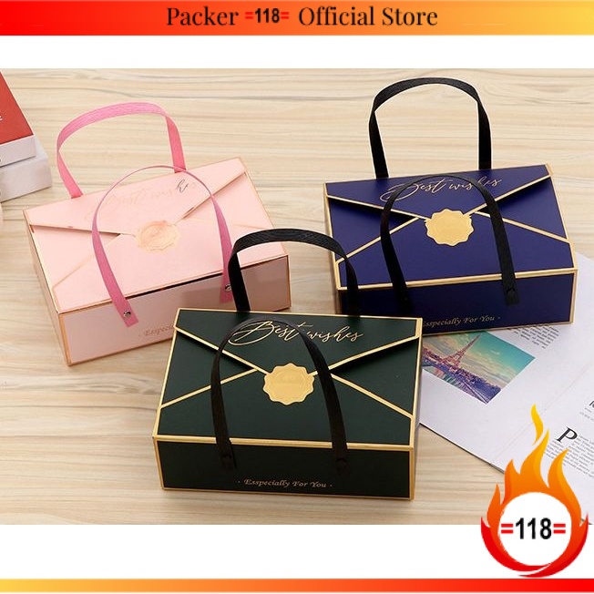 DL4 6 ชิ้น 100 กรัมกล่องขนมไหว้พระจันทร์พร้อมที่จับ-10 ชิ้น/pkt