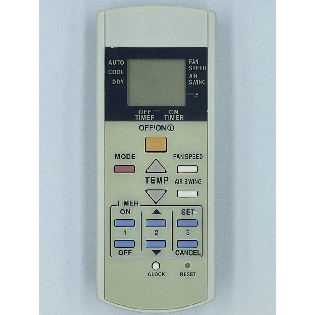 รีโมทแอร์ Panasonic รุ่น A75C2606 จะมีปุ่ม CLOCK / RESET ที่แถวล่างสุด**รุ่นและปุ่มคำสั่งต้องเหมือนเดิมจึงจะใช้