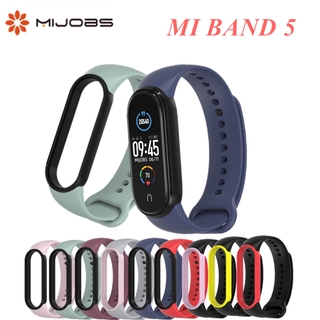 Mijobs สำหรับ Mi Band 5 สายคล้องคอซิลิโคนสายรัดข้อมือ Miband สายรัดข้อมือสมาร์ท Mi Band5 Xiao Mi Mi Band Xiaomi Mi Band Mi Band นาฬิกาสมาทวอช Xiaomi Watch