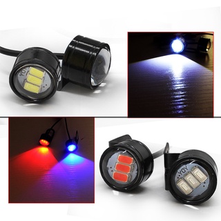 2 in 1 12V ไฟรถจักรยานยนต์ ไฟกลางวัน ไฟวิ่ง Eagle Eye LED ย้อนกลับ สํารอง แฟลช แบร็คเก็ต