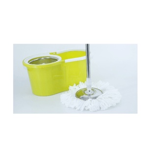 GhouseOnline ICLEAN ชุดม็อปปั่นถังสเตนเลส ขนาด 25.5x45.5x22ซม.ด้ามสเตนเลส  ZMP002-GN  สีเขียว