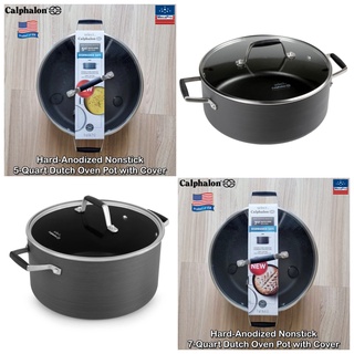 Select by Calphalon® Hard-Anodized Nonstick 5-Quart or 7-Quart Dutch Oven Pot with Cover คาลฟาลอน หม้อ เคลือบนอนสติ๊ก+ฝา