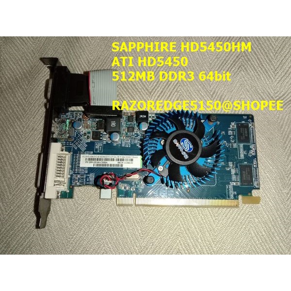 (การ์ดจอมือสอง)​ SAPPHIRE HD5450 512MB DDR3 64bit สำหรับงานเบาๆ ประหยัดไฟ ราคาถูกที่สุด เทสก่อนส่งทุกตัว