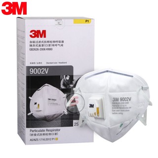 หน้ากาก3M รุ่น9002V หน้ากากป้องกันฝุ่นรุ่นมีวาล์ว สายคาดศรีษะ