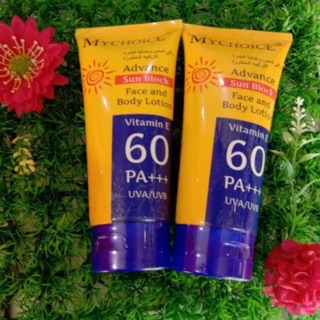 กันแดด หน้าและตัว SPF60 PA+++ My choice