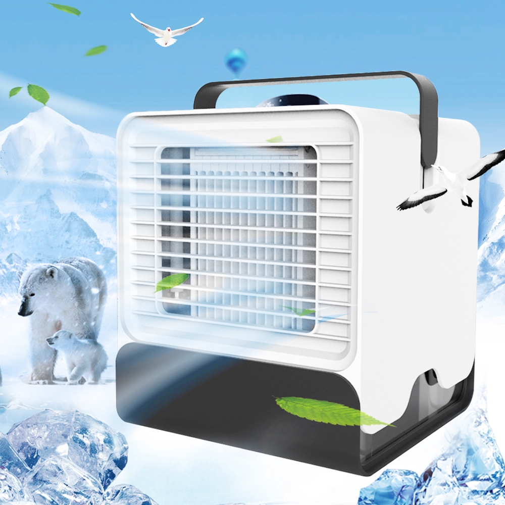 【waomenn_】Arctic Air Cooler พัดลมแอร์เย็น เครื่องทำความเย็นมินิ แอร์เคลื่อนที่ได้ แอร์พกพาใช้สาย USB ตั้งโต๊ะขนาดเล็ก