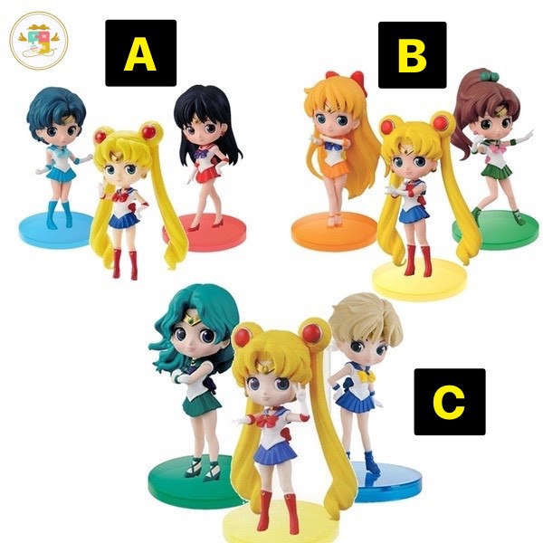 QPosket Sailor Moon figure model โมเดล เซเลอร์มูน ฟิกเกอร์ 3 ชิ้น/เซ็ต (A/B/C) ของเล่น ของขวัญ 🇨🇳