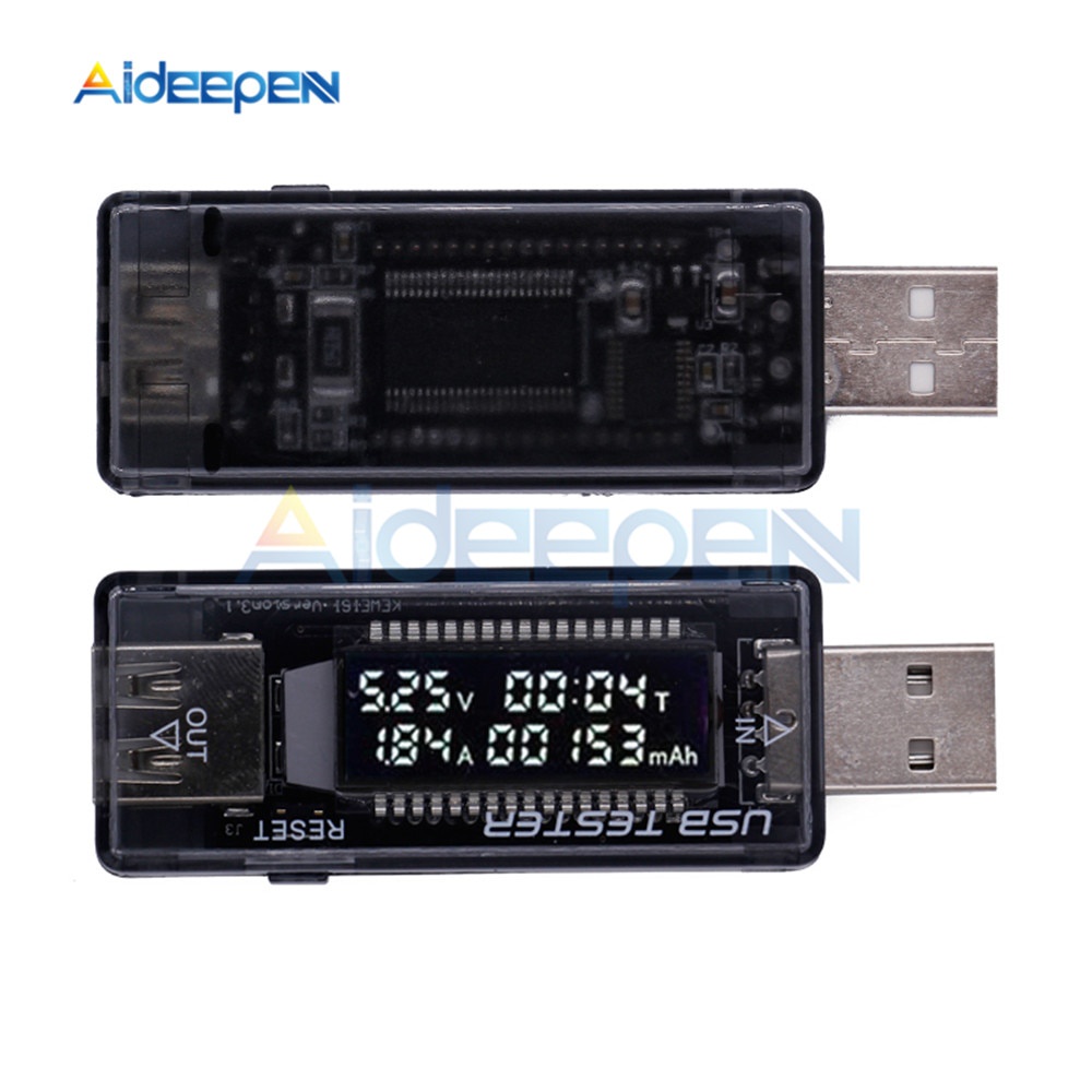 3 in 1 เครื่องทดสอบโวลต์มิเตอร์ DC 4V~20V ชาร์จแบตเตอรี่มือถือ หน้าจอแสดงเวลา ลด 15%
