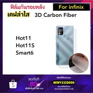 ฟิล์มหลัง Kevlar For infinix เคฟล่า Smart6 Smart7 Hot11 Hot11S CarbonFiber สติ๊กเกอร์ กันรอย