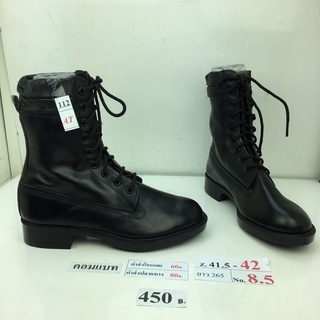 รองเท้าคอมแบท Combat shoes รองเท้าคอมแบททหาร หนังสีดำ สภาพดี ทรงสวย มือสอง คัดเกรด ของนอก เกาหลี