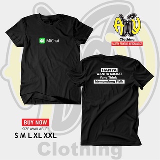 เสื้อยืดแขนสั้น ผ้าฝ้าย พิมพ์ลาย MICHAT Combed 30s สีดํา ไซซ์ S M L XL XXLสามารถปรับแต่งได้