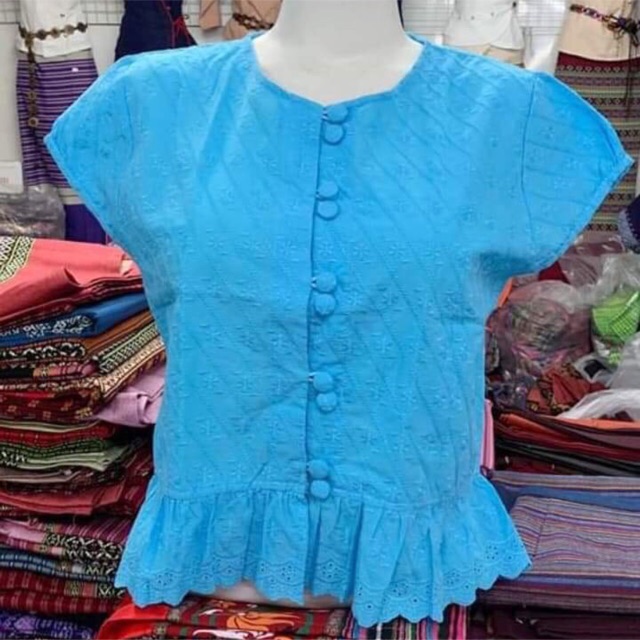 เสื้อลูกไม้ ขาว เหลือง ครีม เทา โอรส ชมพู ส้ม นํ้าตาล รูปที่ 3