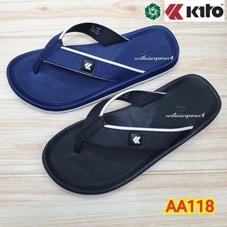 Kito รองเท้าแตะหูหนีบรุ่น AA118 ไซส์ 40-43 สีดำ / สีกรม