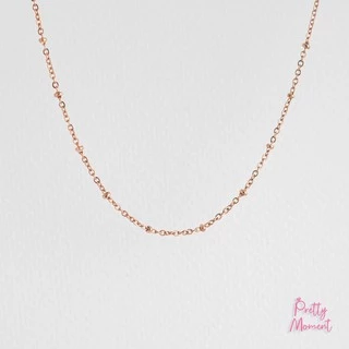 สร้อยเปล่า สแตนเลส Pretty Moment ลายไข่ปลา โชคเกอร์ ไม่ดำ ไม่ลอก ปรับระดับ สีเงิน สีโรสโกล สีทอง แข็งแรง ทนทาน คงสภาพ