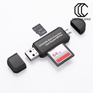 T ~ เครื่องอ่านการ์ด Micro Usb Sd Tf Otg ความเร็วสูงแบบพกพาสําหรับโทรศัพท์มือถือ