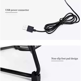 พัดลมUSB อเนกประสงค์ ขนาด 7นิ้ว ใช้ตั้งโต๊ะ/พกพา โครงเหล็ก ให้ความเย็นใบหน้าหรือเครืองคอม