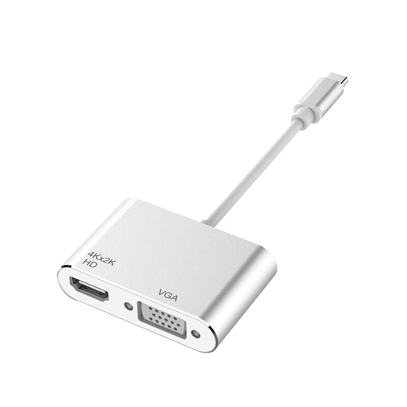 สายต่อมือถือภาพขึ้นจอทีวี Type C to 4K HD+1080P VGA Female Adapter Mac Laptop