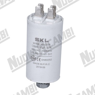 (SKU: 702311 ) คาปาซิเตอร์  16mF - 220/240V - 450V - 50/60HZ - Ø 40mm - H. 70mm  อะไหล่เครื่องชงกาแฟ