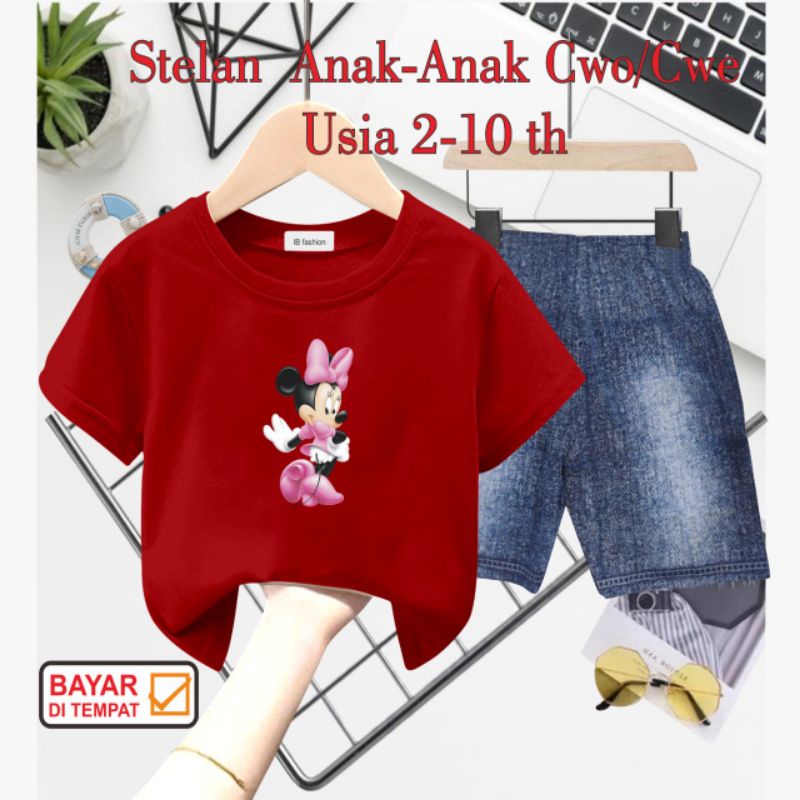 ((IB)) ชุดเด็กผู้หญิง SEMI JEANS/MINNIE DIGITAL SABLON