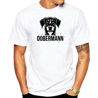 T-shirt  Gildan เสื้อยืดคอกลม ผ้าฝ้ายแท้ พิมพ์ลาย Dobermann สําหรับผู้ชายS-5XL