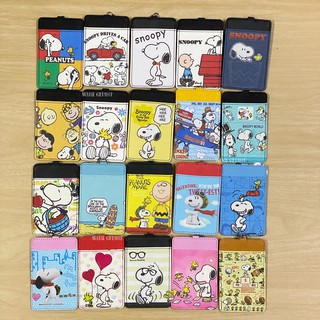 พร้อมส่ง ที่ใส่บัตรพนักงาน บัตรประจำตัว หนังPU พร้อมขอเกี่ยว ลายการ์ตูน Snoopy