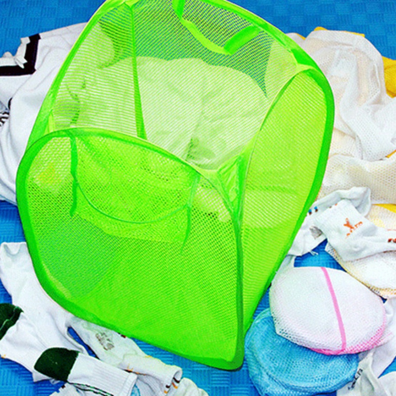 Foldable Color Net Storage Basket Laundry Basket Laundry Basket,Clothes Basket Is Perfect for