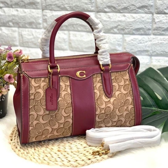 coach bond bag in signature jacquard