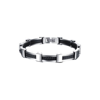 TANITTgems Rubber Stainless Steel Bracelet - Black