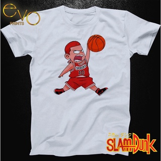 เสื้อยืดผ้าฝ้ายพิมพ์ลาย 🔥 Sakuragi Slamdunk เสื้อคอกลมผ้าฝ้ายสําหรับเขาสีของเธอ :$$ 🔥