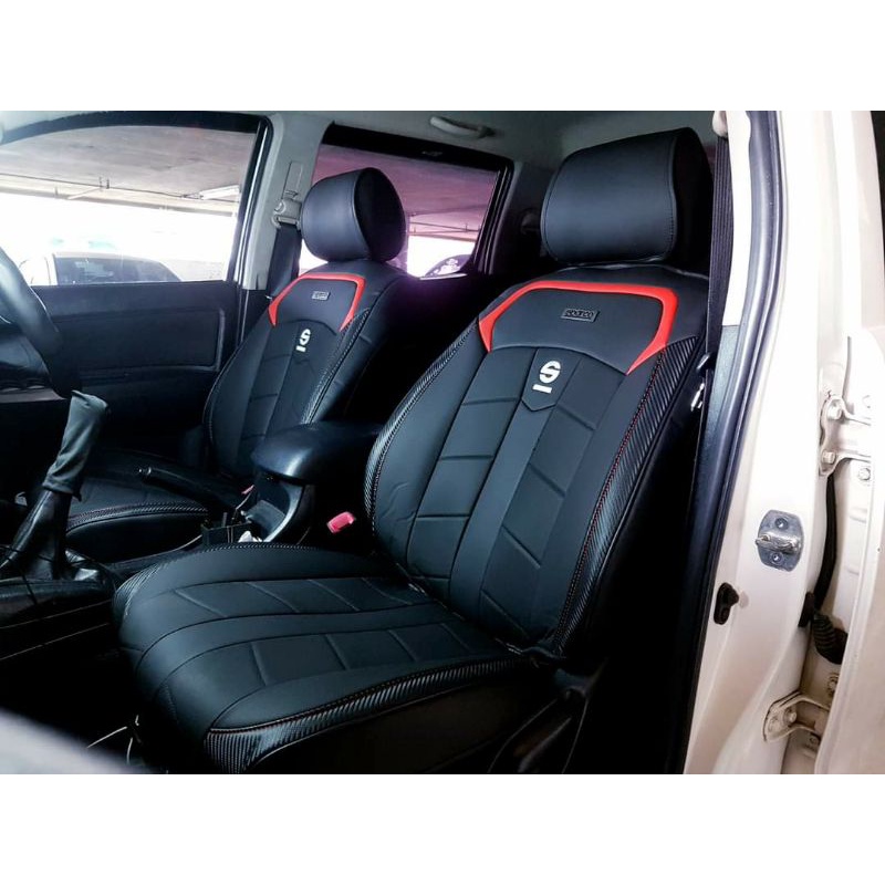 สีดำ เบาะหุ้มที่นั่งรถยนต์ SPARCO 3D PREMIUM SEAT COVER • มีสไตล์ สะดวกสบาย ทนทาน ทำความสะอาดง่าย ‼(1กล่อง 1 ข้าง)