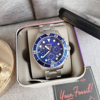 FOSSIL FB - 03 Chronograph Quartz Blue Dial Mens Watch FS5724 สีเงิน หน้าปัด สีน้ำเงิน