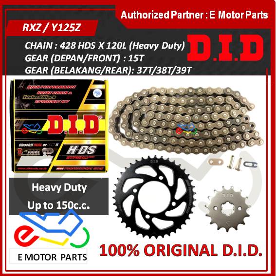 DID RXZ135 Y125 RXZ 428HDS HD 120L ชุดโซ่ SPROCKET RANTAI HEADY DUTY