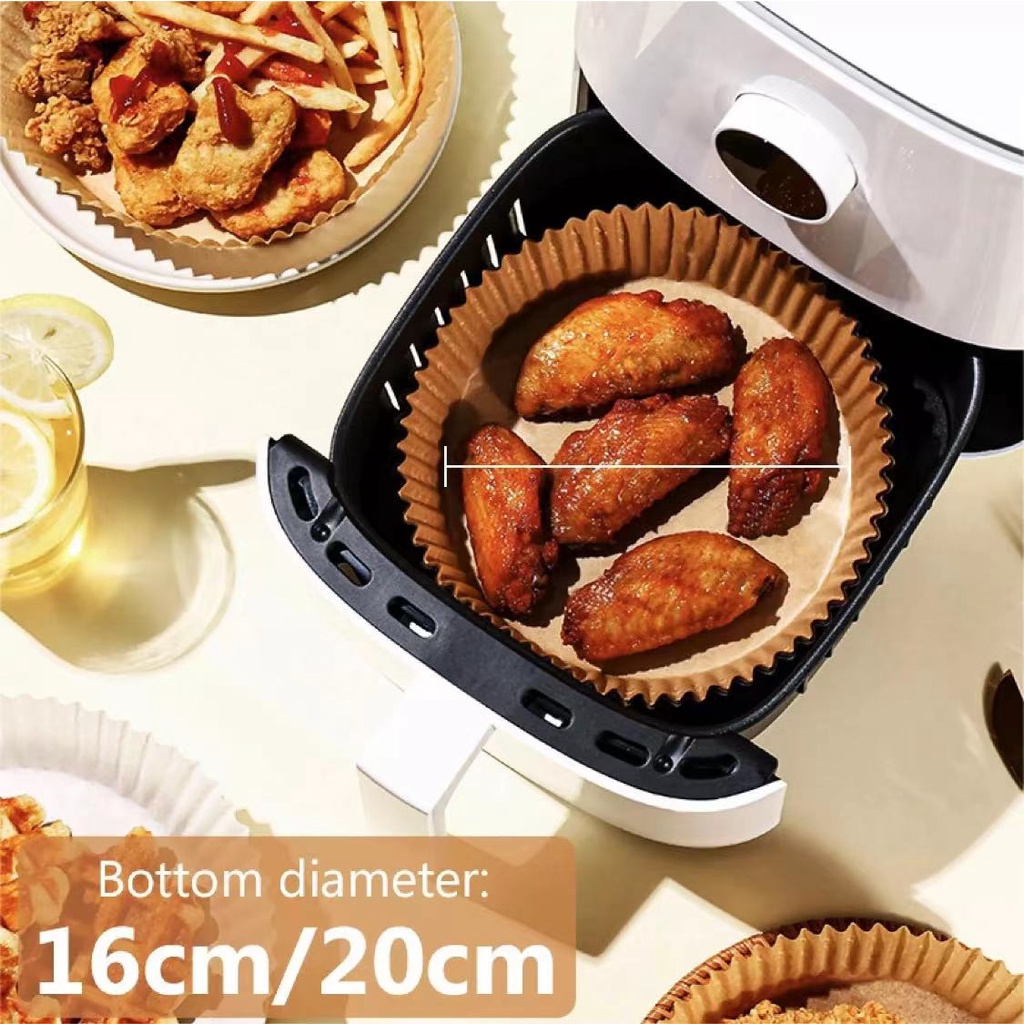 SHT กระดาษพิเศษสำหรับหม้อทอดไร้น้ำมัน50ชิ้น,กระดาษดูดซับน้ำมันและน้ำมันสำหรับใช้ในครัวเรือนจานบาร์บีคิวแผ่นรองในครัวเตาอ - รูปที่ 2