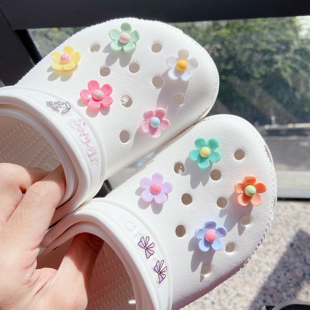 9 ชิ้น floret clog รองเท้าแตะสติกเกอร์ Charm ปุ่มรองเท้า Charm-clog/สติ๊กเกอร์กันลื่น/ปุ่ม clog /Cha